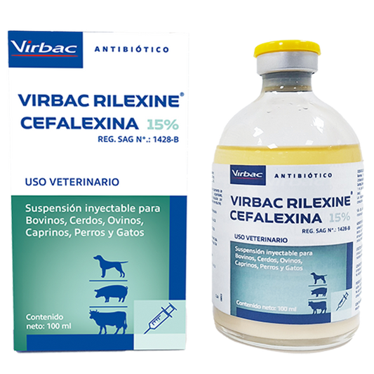 VIRBAC RILEXINE 100 ML INY - CEFALEXINA 15% - VIRBAC