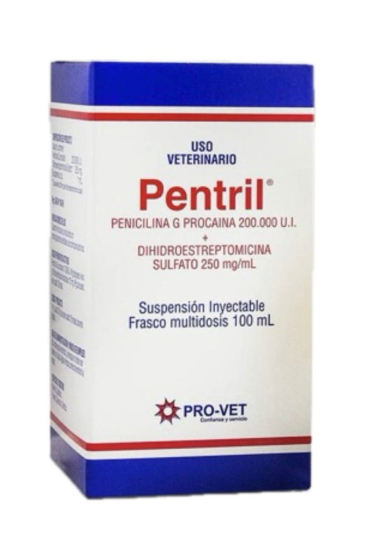 PENTRIL 100 ML INY- PENICILINA G PROCAINA 200.000 U.I + DIH