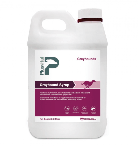 Greyhound Syrup 2 Litros Jarabe de Carreras para Galgos y Caballos (Suplemento Líquido Multivitamínico)